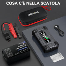 Carica l'immagine nel visualizzatore di Gallery, BRPOM Avviatore Batteria Auto, 9000A Avviatore di Emergenza per Auto/Moto, (Motori Fino a ALL Gas o 8.5L Diesel) Booster Avviamento con Torcia a LED&amp;USB Quick Charge 3.0
