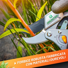 Carica l'immagine nel visualizzatore di Gallery, GRÜNTEK Forbici Cesoie da Potatura a Cricchetto CACATUA 20.5 cm – Forbici Giardinaggio Professionali a Incudine. Cesoie 