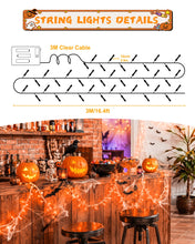 Carica l'immagine nel visualizzatore di Gallery, Stringa Luci LED a Batteria, 3M 30 Leds Timer Catena Luminosa, Arancione
