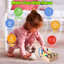 Carica l'immagine nel visualizzatore di Gallery, Giochi Bambini 1 anno Busy Board Montessori Gioco Bambino Regalo Bambino 1 2 3 anni Lavagna Montessori Sensoriale con Interruttore Luminoso a Led in Legno Attività Educative Giocattoli Da Viaggio