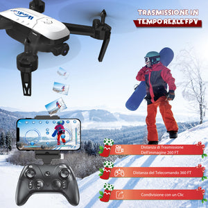 Wipkviey T6 Drone con Telecamera | Droni Professionale per Bambini e Principianti 1080P HD-Con Video WiFi Live Quadcopter RC con 2 Batterie 30 Mins, Giocattolo per Ragazze e Ragazzi