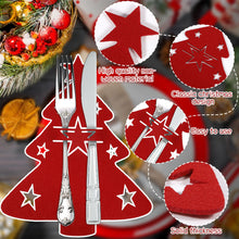 Carica l'immagine nel visualizzatore di Gallery, ZQEJEFD 16 Pezzi Portaposate in Feltro di Natale, Portaposate Albero di Natale, Portaposate Natalizie, Coltelli Forchette Cucchiai Stoviglie Portaposate per la Tavola Delle Feste Decor Natalizia