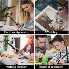 Carica l'immagine nel visualizzatore di Gallery, Saldatore a Stagno Kit 80W Professionale con LCD, Interruttore ON/OFF,Temperatura Regolabile 180-520°C, Kit Completo 13 