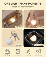 Carica l'immagine nel visualizzatore di Gallery, 2 luci da borsa a forma di cuore, 7,1 cm LED sensore touch automatico, portachiavi luminosi romantici per borsetta notte