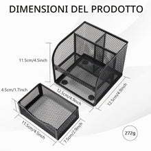 Carica l'immagine nel visualizzatore di Gallery, Vinabo Organizer Scrivania, Portapenne da Scrivania in Rete Metallica, Portapenne Organizer Scrivania Ufficio con 4 Scomparti di Ordinamento, Porta Penne per Casa, Scuola, Uffici