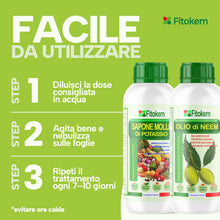 Carica l'immagine nel visualizzatore di Gallery, Fitokem Sapone Molle di Potassio 1lt e Olio di Neem 1lt Kit Protezione Piante Corroborante Naturale per Orto e Giardino 