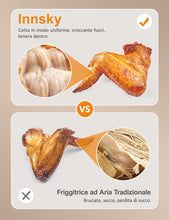 Carica l&#39;immagine nel visualizzatore di Gallery, Innsky Friggitrice ad Aria 5,5 Litri, 1700W Friggitrice ad Aria Calda con 11 Programmi, Air Fryer con Funzione di Preriscaldamento, Sbrinamento, Keep Warm, Ricette Italiane