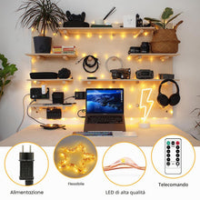 Carica l'immagine nel visualizzatore di Gallery, Auting Catena LED Rame 10m 100 LED Telecomando Timer IP65