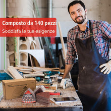 Carica l'immagine nel visualizzatore di Gallery, SHALL 140 pezzi di carta vetrata triangolare, 93 x 93 x 93 mm, carta vetrata triangolare con a 6 fori, 7 grane: 40/60/80