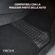 Carica l'immagine nel visualizzatore di Gallery, Set 4 Tappetini Auto Universali in Moquette Antiscivolo || Colore Nero || Anteriori e Posteriori || Protezione Interni A