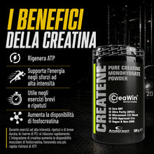 Carica l'immagine nel visualizzatore di Gallery, Creawin, Creatina Monoidrata in Polvere 500g, Alta Qualità, Anderson