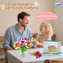 Carica l'immagine nel visualizzatore di Gallery, LELESUN Kit fai da te con bouquet di fiori di stoffa, giocattolo da stampa floreale, set fai da te per bambini, arte e a