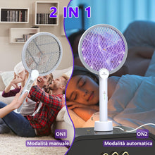 Carica l'immagine nel visualizzatore di Gallery, GooQand Racchetta Zanzare Elettrica 4000V, Ricaricabile USB C Racchetta Zanzare Elettric Anti Zanzare, Protezione dal Tatto, Antizanzare per Casa Campeggio Interni ed Esterni