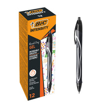 Carica l'immagine nel visualizzatore di Gallery, BIC Intensity Quick Dry, Penne Gel Nere, Punta Media 0,7mm, Inchiostro Scorrevole e Asciugatura Ultra-Rapida, 12 Unità, Penne Bic Nere, Cancelleria Scuola e Ufficio