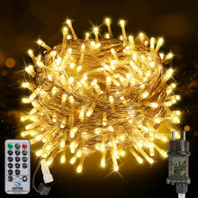 Carica l'immagine nel visualizzatore di Gallery, FairyGlim Catena di luci natalizie con telecomando, 20 m, 200 LED, impermeabile, per esterni, 8 modalità, ideale per gia