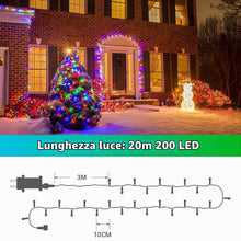 Carica l'immagine nel visualizzatore di Gallery, GlobaLink Lucine 20M 200 LED IP44 Colorate Super Luminose con Telecomando Luci della Stringa di Temporizzazione Regolabi