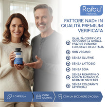Carica l'immagine nel visualizzatore di Gallery, NAD+ Integratore - 300 mg di Nicotinamide Riboside per capsula, Fornitura 4 Mesi - NAD Booster - Energia e Riduzione del