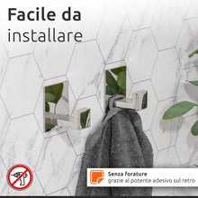 Carica l'immagine nel visualizzatore di Gallery, ECENCE Set Porta Asciugamani Adesivi cromo