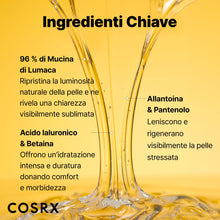 Carica l'immagine nel visualizzatore di Gallery, COSRX Essenza di bava di lumaca 96 100ml, 96,3% di filtro di secrezione di lumaca, ringiovanisce la pelle da secchezza e