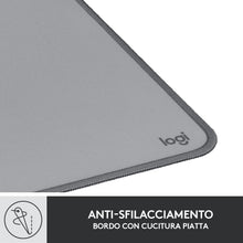 Carica l&#39;immagine nel visualizzatore di Gallery, Logitech Desk Mat - Studio Series, Multifunzione, Tappetino per Mouse Esteso, Protezione Scrivania da Ufficio con Base in Gomma, Resistente ai Versamenti - Grigio