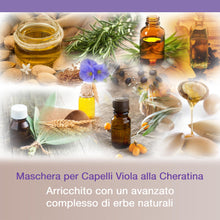 Carica l'immagine nel visualizzatore di Gallery, Vitamins - Maschera viola per capelli alla cheratina - Trattamento balsamo profondo con proteine - Toner capelli ottoni secchi e danneggiati biondo platino grigio argento cenere o marrone