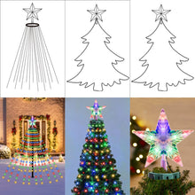 Carica l'immagine nel visualizzatore di Gallery, Luci Albero di Natale a Cascata con 410 LED e Stella Topper, Multicolore