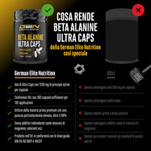 Carica l'immagine nel visualizzatore di Gallery, GEN GERMAN ELITE NUTRITION Beta Alanina Ultra Caps - 365 Capsule