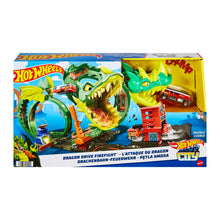 Carica l&#39;immagine nel visualizzatore di Gallery, Hot Wheels City - Dragone di Fuoco, Set da Gioco con Stazione Vigili del Fuoco e Pista-Corpo del Drago da sconfiggere, 1 macchinina Inclusa, Giocattolo per Bambini, 5+ Anni, HJV70