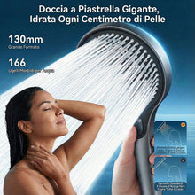 Carica l'immagine nel visualizzatore di Gallery, Soffione Doccia Alta Pressione Grigio Opaco, Doccino per Doccia Anticalcare con 3 Modalità di Getto, Doccetta per Doccia