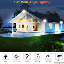 Carica l'immagine nel visualizzatore di Gallery, YIQIBRO Faretto LED da Esterno 10W, 2 Pezzi 1000LM Super Luminoso Faro LED 6500K Blanc Fredda, Impermeabile IP65 Faretti