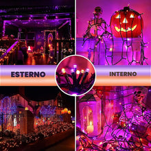 Carica l'immagine nel visualizzatore di Gallery, ODEETRONIC Halloween Catena Luminosa Arancia + Viola, 20M 200 LED Esterno Natale Decorazione Stringa Luci 8 Modalità Imp