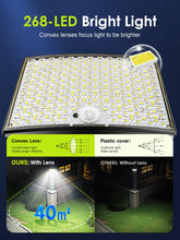 Carica l&#39;immagine nel visualizzatore di Gallery, Faretto Led da Esterno Solare, [268LED/ 5Modes/ 7M]Faro Led Esterno con Pannello Solare, Telecomando Luce Solare Led Esterno, IP65 Faretti Solari a Led da Esterno Luci Solari Esterno Garage Giardino