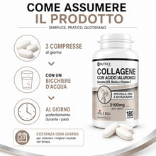 Carica l'immagine nel visualizzatore di Gallery, NutrexLab Collagene Bovino Idrolizzato Acido Ialuronico 2100mg 180 Cpr
