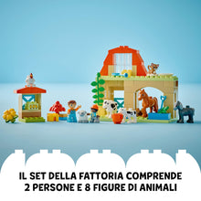 Carica l&#39;immagine nel visualizzatore di Gallery, LEGO DUPLO Cura degli Animali di Fattoria Giocattolo, Gioco di Ruolo Educativo per Bambini e Bambine da 2 Anni in su con Figure di Cavalli, Mucche e Galline, Set Prescolastico per Apprendimento 10416