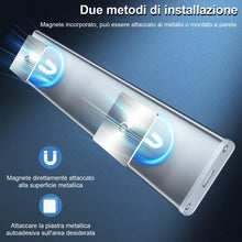 Carica l&#39;immagine nel visualizzatore di Gallery, Luce LED Sottopensile Cucina Luci - Sensore Batteria Armadio Lampada Ricaricabile Magnetica Movimento Senza Fili Striscia Lampade Barra USB Interno Strisce Light Adesive Sotto Pensile Illuminazione