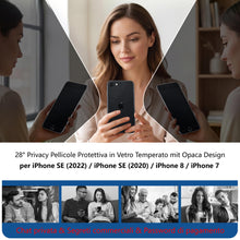Carica l'immagine nel visualizzatore di Gallery, 3 Pezzi Pellicola Privacy Opaca per iPhone SE 3/2,iPhone 8/7 Vetro Antispia