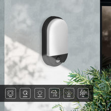 Carica l'immagine nel visualizzatore di Gallery, Lampada da Esterno Con Sensore di Movimento PIR Portata di 9m Luce Bianca Calda 3000K 10W 800lm Applique da Esterno Idea