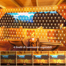 Carica l'immagine nel visualizzatore di Gallery, THKFUL Rete luminosa da esterno, 6 x 3 m 408LED Luci Nette Alimentazione Plug-In,impermeabile rete luminosa da interno t