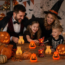 Carica l'immagine nel visualizzatore di Gallery, Candele LED Halloween set 9 pezzi, zucca, albero e mano di mostro