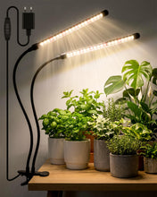 Carica l'immagine nel visualizzatore di Gallery, Bamworld Lampada Crescita Piante con Clip, Luce LED Doppia Testa per Piante da Interno, 42 LED Spettro Completo, 3 Modal