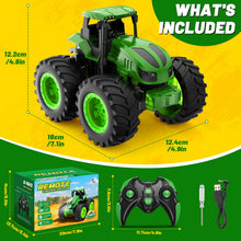 Carica l'immagine nel visualizzatore di Gallery, HappyGoLucky Trattore Telecomandato per Bambini con Luce, 2,4 GHz, Verde