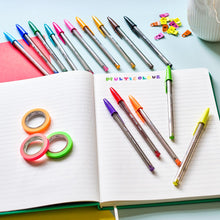 Carica l'immagine nel visualizzatore di Gallery, BIC Cristal Multicolour, Penne Colorate a Sfera, Punta Larga 1.6mm, 2 Confezioni x 10 Unità, Cancelleria Scuola, Casa e Ufficio