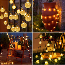 Carica l'immagine nel visualizzatore di Gallery, Luci Solari Esterno, 60LED/13.2M/8 Modalità Catena Luminosa Esterno, IP65 Impermeabile Lampade Solari da Giardino per Festa, Campeggio, Balcone, Matrimonio, Gazebo(Bianco Caldo+ Funzione di Memoria)
