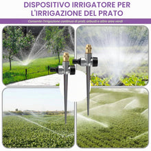 Carica l'immagine nel visualizzatore di Gallery, 3 Pezzi Irrigatore da Giardino Automatico Regolabile 360 in Metallo, Irrigatori a Pioggia Rotanti con Puntale in Metallo