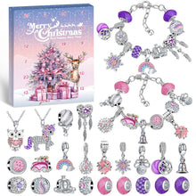 Carica l'immagine nel visualizzatore di Gallery, Hymarvo Calendario Avvento 2024 Bambina Gioielli, Calendario Avvento Bracciale Bambini Kinder Fai da Te, Calendario Dell Avvento Braccialetti Collane Regalo Natale Ragazza 5 6 7 8 9 10 11 12 13 Anni