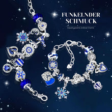Carica l'immagine nel visualizzatore di Gallery, KAZATE Calendario dell'Avvento 2024 Donna Gioielli Bracciale,Calendario Avvento Ragazza Sorprese Regali,Bambina Natalizi Ciondoli Kit 2 Catene 22 Charms Accessori fai da te Perline Blue