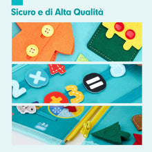 Carica l'immagine nel visualizzatore di Gallery, hahaland Montessori Busy Board di Feltro 1 2 3 Anni - Pannello Sensoriale Montessori Board Educativo - Giochi Bimba Bimbo Regalo Bambino Compleanno Natale