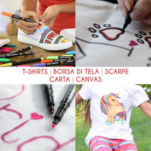 Carica l&#39;immagine nel visualizzatore di Gallery, 20 Pennarelli per Tessuti e Stoffa - Colori Atossici, Indelebili e Permanenti a Punta Fine - Ideali per Magliette, Borse in Stoffa e altri Tessuti - Per Bambini e Adulti