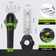 Carica l'immagine nel visualizzatore di Gallery, WORKPRO Forbici a Batteria 2 in 1, 3,6 V Cesoia Elettrica a Batteria al Litio 2 Ah, Il Tagliasiepi per Larghezza di Tagl