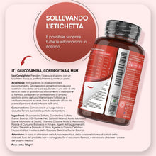 Carica l'immagine nel visualizzatore di Gallery, Glucosamina Condroitina MSM, Acido Ialuronico, Vit C e Curcuma, 6 Mesi, Glucosamina Complex, La Vitamina C Contribuisce alla Normale Formazione del Collagene per la Normale Funzione delle Ossa (EFSA)